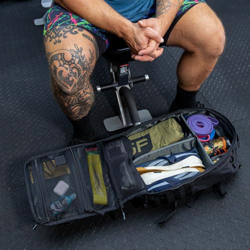Gym Bag, Rip-Resistant Fabric, Heavy Duty (Black, Backpack (Pro-Mini (26L) with Dividers)) - color: Black, style: Backpack (Pro-mini With Dividers)
