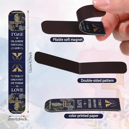 Zonon 48 Pcs Bible Verse Magnetic Christian Bookmarks Clips Fresh Style - style: Fresh Style