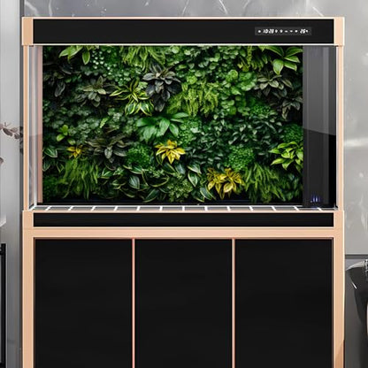 Vertical Garden Aquarium Background Lush Green Tropical Leaves Terrarium Background Living Wall Tropical Green Plants Fish Tank Background Natural Green Leaves Reptile Habitat Background 24x16in - color: Grass Green, size: 24(W)x16(H)in