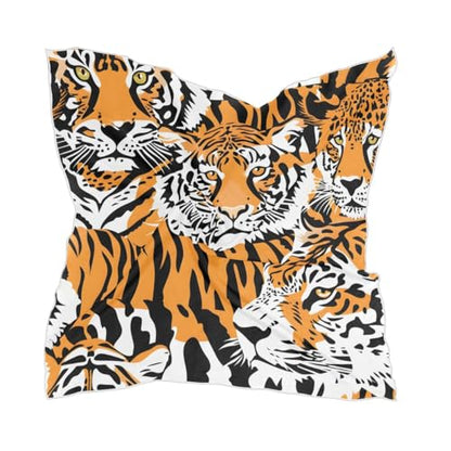 Bolaz Women's Square Silk Hair Scarves and Wraps Headscarf Abstract Head Neck Scarf Bandana 24inch - color: Tigers
