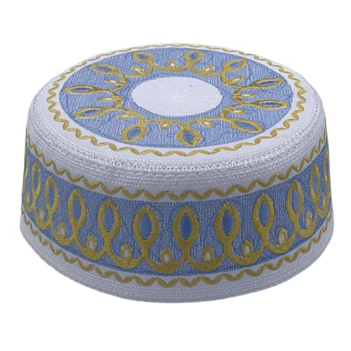4 Pieces Muslim Prayer Cap Kufi Hat Men Islam Embroidery Arabian Omani Turkish for Eid - size: X-Small