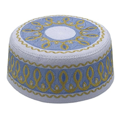 4 Pieces Muslim Prayer Cap Kufi Hat Men Islam Embroidery Arabian Omani Turkish for Eid - size: X-Large