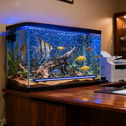 Bubble Fish Tank Light：Ip68 Waterproof Fish Aquarium Lights with Oxygen Boost for 12-17 inch Saltwater Freshwater Tanks -Submersible Led Lights with Remote for Aquatic Pet Plants Lovers - size: 12 inch Nanoscale Bubbles