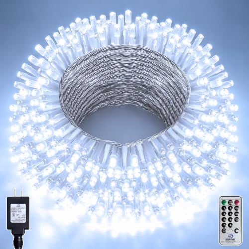 66FT 200 LED Christmas Tree Lights, Bright Cool White Outdoor Christmas String Lights for House, Fairy Lights with 8 Modes, Waterproof & Durable Indoor Outdoor Decor, Timer Included - color: Cool Whtie, size: 200LED