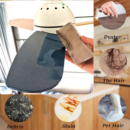 6 Pack Damp Clean Duster Sponge,Dusting Sponge Duster for Housekeeping,Reusable Household Cleaning Sponge for Blinds, Fan Blades,Mirrors,Glass, Baseboards,Window Track Grooves and Car (Grey) - color: Gray