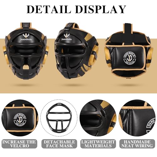 Boxing Sparring Gear Set for Youth - Headgear & Body Protector - color: BLACK+GOLD