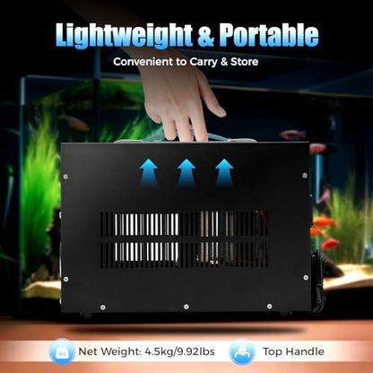 15 Gallon Aquarium Chiller, -58~230℉ Fish Tank Water Chiller with Tube & Pump, 200w Aquarium Water Chiller for Aquatic Plants Fish Jellyfish Coral Shrimp Breeding Aquaculture