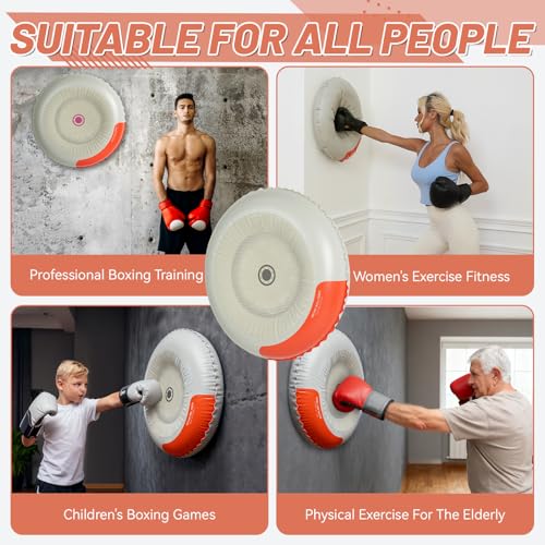 PKKO Boxing Punching Wall Target Bag Adjustable Height, Silent, Anti-Slip Home Use (Adult & Kids Universal) Stress Relief Training Equipment Workout Equipment Boxing Game Home Gym