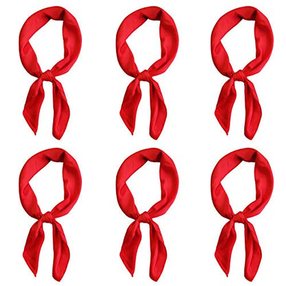 Glamorstar Satin Neck Scarf 6 Packs Square Handkerchief for Women - color: 6 Packs - Red