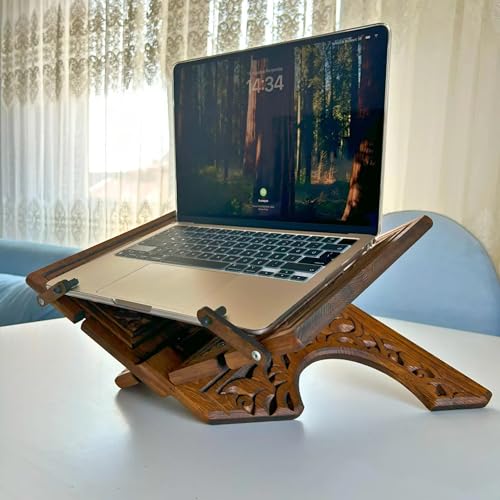 Wooden Portable Book Stand | Adjustable Reading Table | Cookbook Holder | Laptop, Notebook Stand | Dictionary Stand