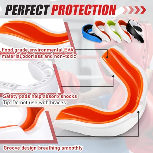 8 Pcs Kids Boxing Training Set - 2 Adjustable Headgear Helmets & 6 EVA Mouthguards for MMA, Muay Thai, Kickboxing - Beginner Sparring Gear