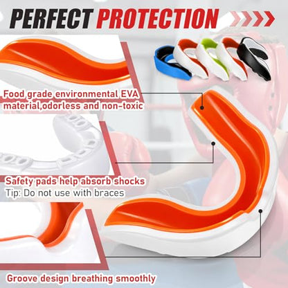 8 Pcs Kids Boxing Training Set - 2 Adjustable Headgear Helmets & 6 EVA Mouthguards for MMA, Muay Thai, Kickboxing - Beginner Sparring Gear
