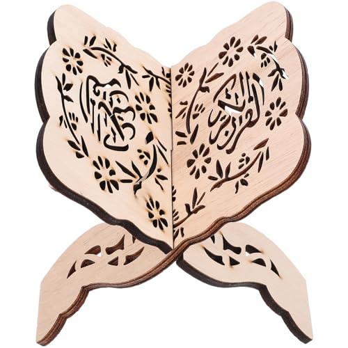 Wooden Bible Book Stand and Quran Displaying Rack Desktop Book Holder on Tabletop for Festival and Religious Study
