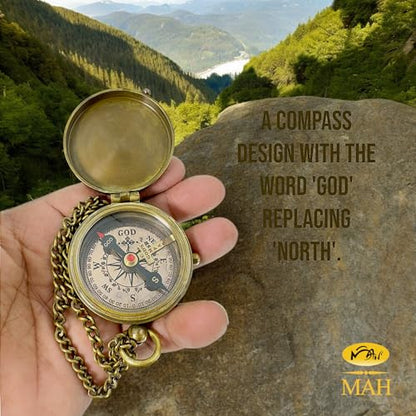 Bible Verse Brass Compass – “Be Strong and Courageous” (Joshua 1:9) | Christian Gift for Graduation, Baptism, Confirmation – Religious Keepsake for Boys, Girls, Teens, Men, Pastors & Church Events - style: Be Strong – Edition 3