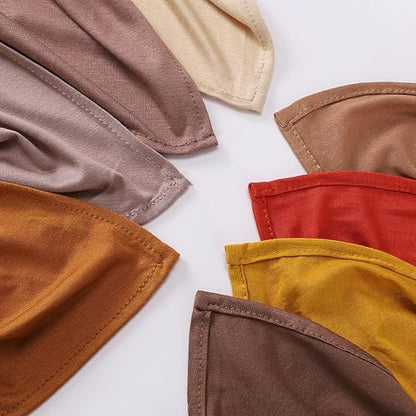 Non-See Through Instant Jersey Cotton Hijab Scarf for Women, Ready to Wear Muslim Head Scarf - color: Dark Brown