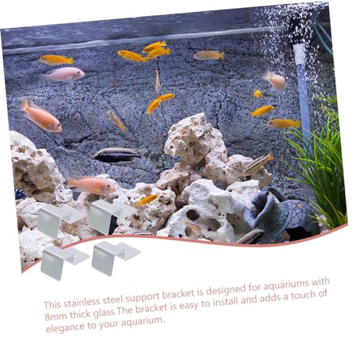 UKCOCO 4pcs Heavy Duty Stainless Steel Aquarium Lid Holders for Fish Tank Durable Bracket Support for Glass Tanks for Open Aquariums and Turtle Habitats