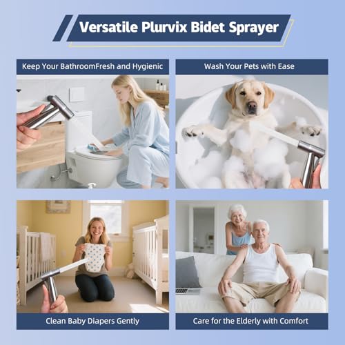 Handheld Bidet Sprayer for Toilet - Bidets for Existing Toilets Adjustable Water Pressure with Bidet Hose for Feminine Wash, Stainless Steel Muslim Shower Jet Spray for Toilet - style: 1 Pack