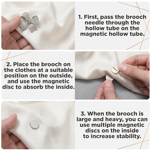 Mini Magnetic Pin Brooch Converters - color: Gold