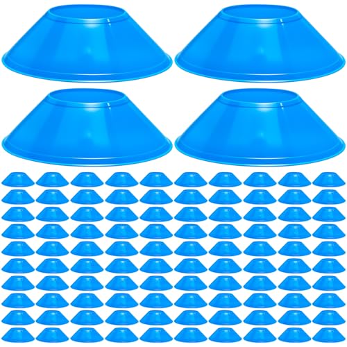 100 Pcs Mini Soccer Cones for Sport Agility Disc Cones Soccer Training for Agility Drills Sports Football - color: Blue