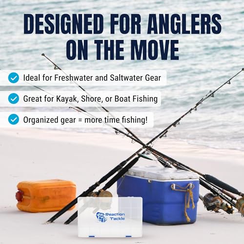 Reaction Tackle Basic Tackle Trays, Clear Plastic Utility Box Organizers with Removable Dividers for Lures, Hooks and Terminal Rigs, Fits Tackle Bags and Boxes - 3700 (4-Pack) - size: 3700 (4-Pack)