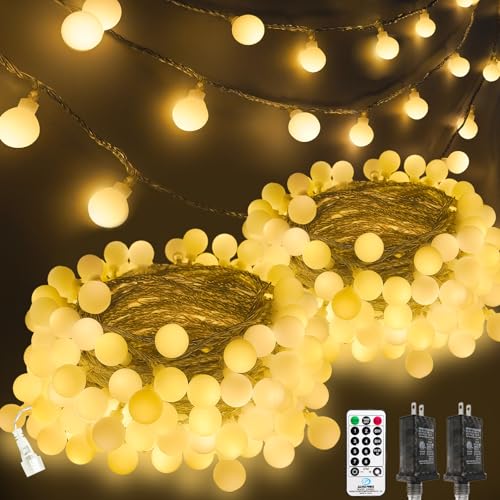 2PK 400LED 152FT Connectable Globe String Lights Indoor, Classroom Lights - color: Warm White, size: 2 Pack(400 LED)