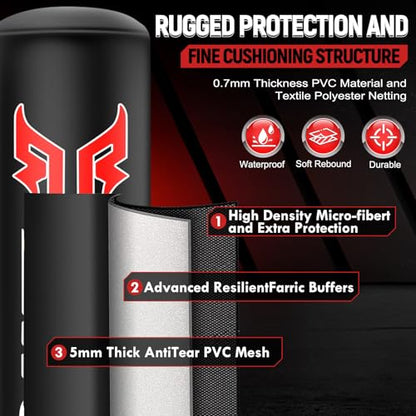 Standing Punching Bag for Adults, Upgrated Base Boxing Bag with Stand Kicking Bag with MMA Gloves and Pump, 0.7mm Thickening Material Heavy Bag for Home Gym Workout Muay Thai Fitness