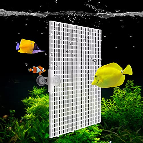 WEAVERBIRD 2Pcs Aquarium Divider Tray Plastic Grid Divider Tray Egg Crate for Aquarium Fish Tank Bottom Isolation, White - color: White