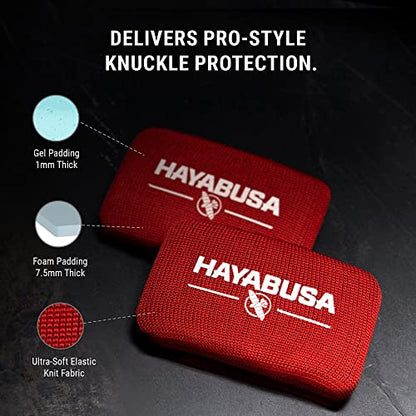 Hayabusa Boxing Knuckle Guards - color: Red, size: Large-X-Large