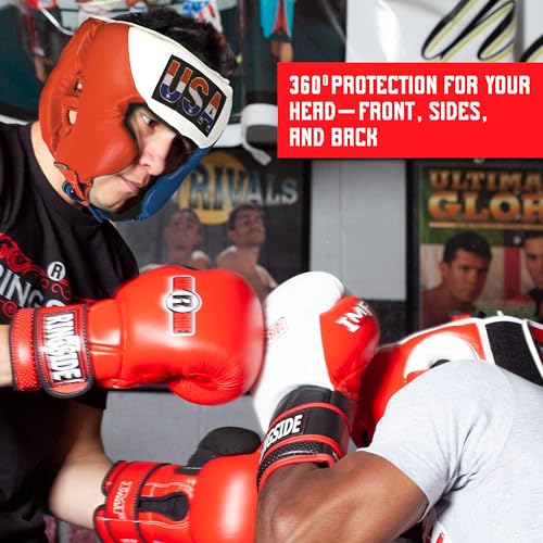Ringside Competition-Like Boxing Headgear with Cheeks - color: White, size: Medium