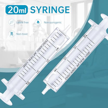 30pcs 20ml/cc Plastic Syringes with Caps Without Rubber Stopper in for Industry Lab Pet Feeding - size: 20ml/cc