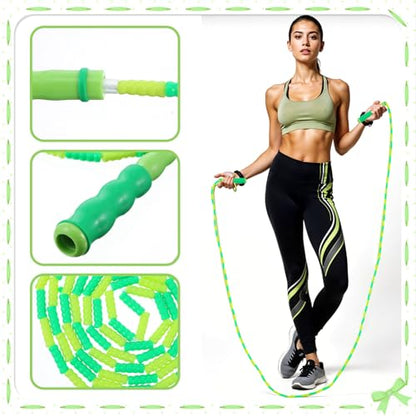 16 Pack Jump Ropes for Adults, 9.2 Feet Adjustable Length Free Segmented Skipping Rope Bulk Soft Beaded Jumping Ropes for Women Men Exercise Training Workout