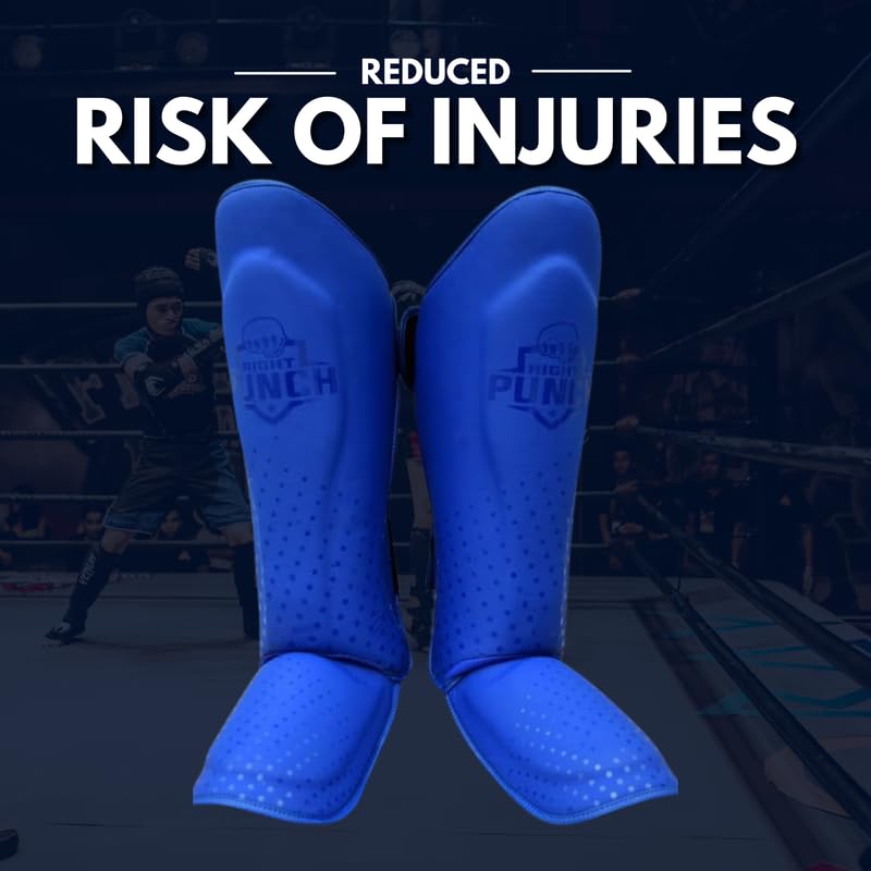 Shin Guards Kickboxing Leg Pads with Instep Protection, Muay Thai MMA Martial Arts Kicking Sparring Training Gear - color: Blue, size: X-Small