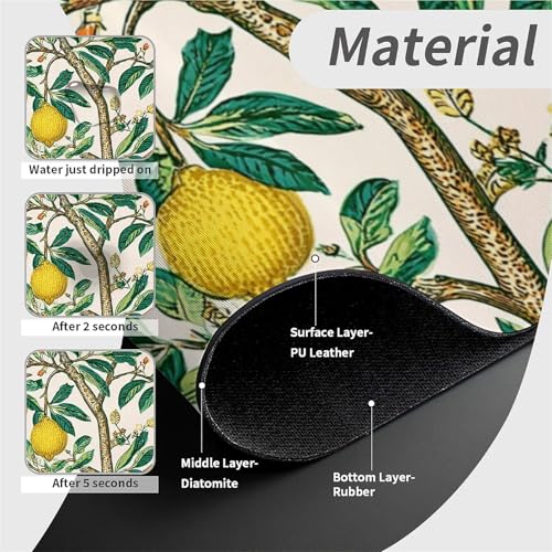 Kitchen Sink Splash Guard，Lemon tree-1 Faucet Mat Sink Gadgets-Super Absorbent Fast Drying Mat Drip Catcher for Kitchen, Bathroom,Sink Mat, Dish Drying Mat, Bathroom(15" X 5.5" ) - color: Lemon tree-1