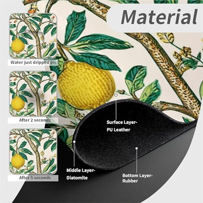 Kitchen Sink Splash Guard，Lemon tree-1 Faucet Mat Sink Gadgets-Super Absorbent Fast Drying Mat Drip Catcher for Kitchen, Bathroom,Sink Mat, Dish Drying Mat, Bathroom(15" X 5.5" ) - color: Lemon tree-1