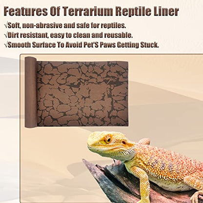 Tfwadmx 2 PCS Reptile Carpet Sand Mat Pet Terrarium Liner Lizard Bedding Mat Substrate Leopard Gecko Tank Accessories for Tortoise Turtle Snake Chameleon with Tweezers 16x23In - size: M:15.7"x23.6"(2Pcs)