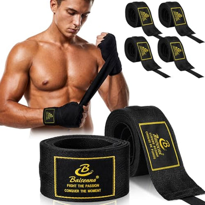 Gemscream 4 Pcs Boxing Hand Wraps 196 Inches/ 5 M Wrist Wrap Protection for Men Women Boxing Muay Thai MMA Kickboxing