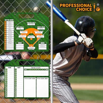 Magnetic Baseball Lineup Board,Baseball Dry Erase Board for Coaches,Softball Coaching Accessories,Baseballs Lineup Cards, Baseballs Clipboard for Coaches with 30 Cards