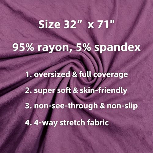 Lina & Lily Non-see-through Premium Jersey Maxi Hijab Head Scarf Wrap for Muslim Women - color: Berry
