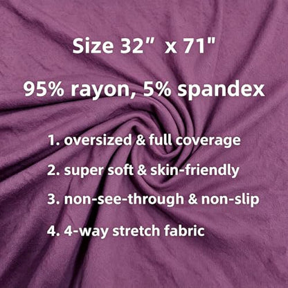 Lina & Lily Non-see-through Premium Jersey Maxi Hijab Head Scarf Wrap for Muslim Women - color: Berry
