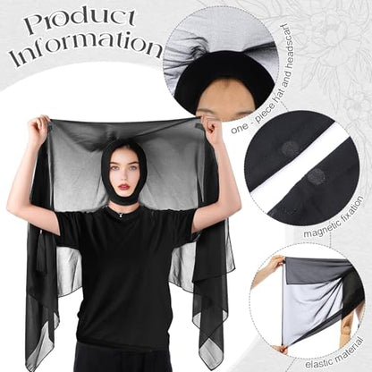 Geyoga Instant Chiffon Hijab 3-in-1 Hijab Scarf for Women Muslim Soft Long Head Scarf Wrap with Built-in Magnets and Undercap