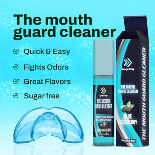 On-the-Go Mouth Guard Cleaner- Quickly Remove Odor, Fresh Scent & Fresh Flavor - Fruit Punch, Lemon Lime, Blue Raspberry – for Youth & Adult, Football, Boxing, Lacrosse & Any Sport Mouthpiece - 3 Pack