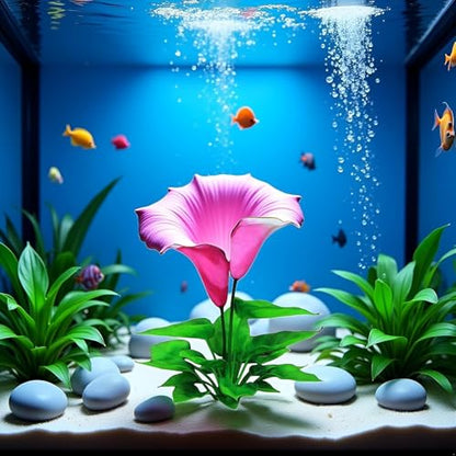 2Pcs Flower Aquarium Decoration Artificial Aquatic Plant Waterweed Craft Silk Plastic Plants ,Artificial Fish Tank Decorations,Used for Household and Office Simulation Hydroponic ,Aquarium Plants