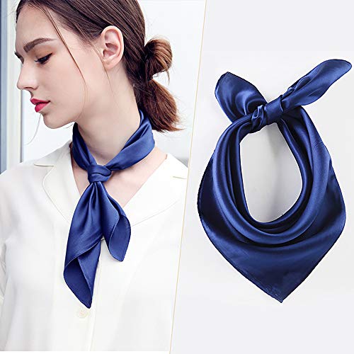 Glamorstar Satin Neck Scarf 6 Packs Square Handkerchief for Women - color: 6 Packs - Yellow, Green, Purple, Pink, Navy, Wine Red