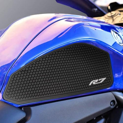 for YZF R7 YZF r7 2025 2024 2023 2022 2021 Accessories Fuel Tank Pads Protect Motorcycle Fuel Tank Stickers Fuel Tank Protection Pads Knee Anti-Slip Pads Fuel Tank Grips Tank Pads（Blue） - color: Blue