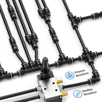 TAILONZ PNEUMATIC Air Line DOT 1/2 inch od Black Pneumatic Nylon Tube 32.8ft Air Brake Tubing Nylon Hose - color: Black-Nylon, size: 1/2'' OD/32.8ft/10m