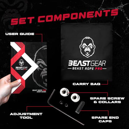 Beast Gear Pro Speed Jump Rope - Professional Fitness Jump Ropes for Women and Men - Skipping Rope for Exercise, Boxing, MMA, HIIT Workout, Strength Training, and Double Unders