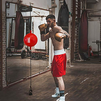 Speed Punch Bag Leather Speed Ball Hanging Boxing Punching Ball, Double End Ball with Boxing Reflex Ball for Gym MMA Boxing Sports Punch Bag - color: Gold