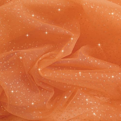 1pc Fall/Halloween Table Runner 10 ft Orange Metallic Foil Sheer - color: Orange