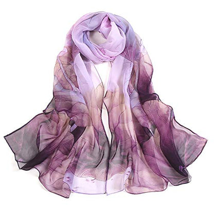 Acotavie Scarfs for Women Lightweight Fashion Scarves Print Floral Pattern Scarf Shawl Wraps - color: W02
