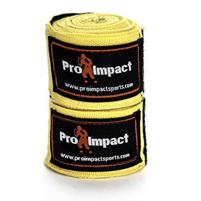 180 Inch Mexican Style Boxing Hand Wraps – Stretchable Wrist & Knuckle Support for MMA, Muay Thai, Kickboxing, Heavy Bag & Combat Training – Men & Women - color: Yellow